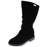 Graceful Solid Color Flat Sole Ladies High Leg Boots