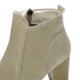 Stylish Side Zipper Scrub Martin Boots Pure Color Women High Heel Shoes