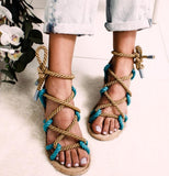 Summer Color Slippers Toe Beach Slippers Large Size Women's Strap Sandals Women
