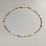 Simple Seed Beads Strand Necklace Women String Beaded Short women Necklace Jewelry 16 inches Chokers Necklace Gift