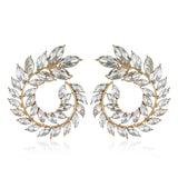 XIYANIKE 10 Colors Rhinestone Statement Earrings 2019 Geometric  Big Round Stud Earrings For Women Crystal Luxury Wedding Gift