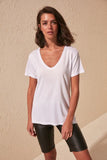 Trendyol Viscose Blended V-Neck Basic Knitted T-Shirt TWOSS20TS0131