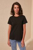 Trendyol Pockets 100 Cotton Cycling Neck Basic Knitted T-Shirt TWOSS20TS0137