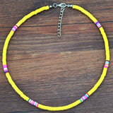 4/6/8mm 20 Colors Polymer Clay Necklace Soft Pottery Choker Necklace Colorful Surfer Beads Collar Handmade Femme Jewelry Gifts