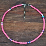 4/6/8mm 20 Colors Polymer Clay Necklace Soft Pottery Choker Necklace Colorful Surfer Beads Collar Handmade Femme Jewelry Gifts