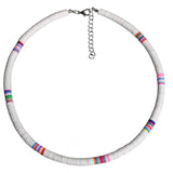 4/6/8mm 20 Colors Polymer Clay Necklace Soft Pottery Choker Necklace Colorful Surfer Beads Collar Handmade Femme Jewelry Gifts