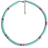 4/6/8mm 20 Colors Polymer Clay Necklace Soft Pottery Choker Necklace Colorful Surfer Beads Collar Handmade Femme Jewelry Gifts