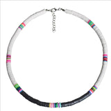 4/6/8mm 20 Colors Polymer Clay Necklace Soft Pottery Choker Necklace Colorful Surfer Beads Collar Handmade Femme Jewelry Gifts