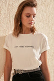 Trendyol Printed Semi-Fitted Knitted T-Shirt TWOSS20TS0207