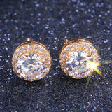 Huitan Luxury AAA CZ Stud Earrings For Women Romantic Elegant Female Daily Earrings 7 Colors Available Wholesale Dropshipping