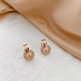 New earrings 2020 tide simple female senior sense niche small French net red earrings small earrings Elegant Prevent Allergy