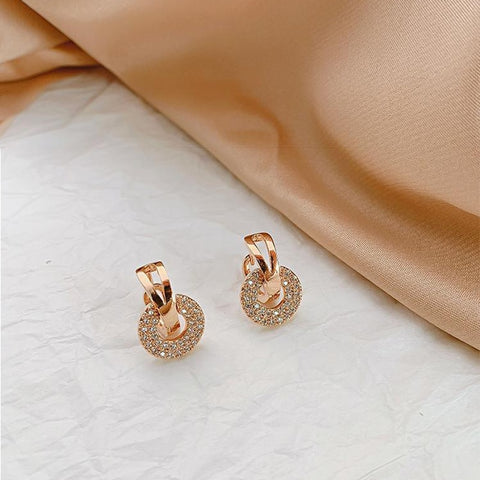New earrings 2020 tide simple female senior sense niche small French net red earrings small earrings Elegant Prevent Allergy