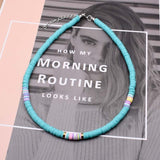 4/6/8mm 20 Colors Polymer Clay Necklace Soft Pottery Choker Necklace Colorful Surfer Beads Collar Handmade Femme Jewelry Gifts