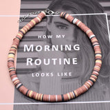 4/6/8mm 20 Colors Polymer Clay Necklace Soft Pottery Choker Necklace Colorful Surfer Beads Collar Handmade Femme Jewelry Gifts