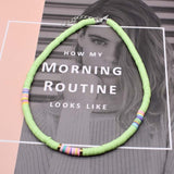 4/6/8mm 20 Colors Polymer Clay Necklace Soft Pottery Choker Necklace Colorful Surfer Beads Collar Handmade Femme Jewelry Gifts