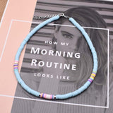 4/6/8mm 20 Colors Polymer Clay Necklace Soft Pottery Choker Necklace Colorful Surfer Beads Collar Handmade Femme Jewelry Gifts