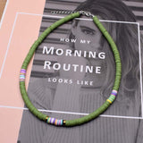 4/6/8mm 20 Colors Polymer Clay Necklace Soft Pottery Choker Necklace Colorful Surfer Beads Collar Handmade Femme Jewelry Gifts