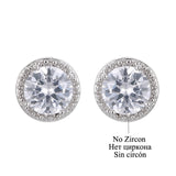 Classic Green AAA Cubic Zirconia Stud Earrings Round Crystal Girl Ear Studs For Women Multicolor Fashion Jewelry brincos AE176
