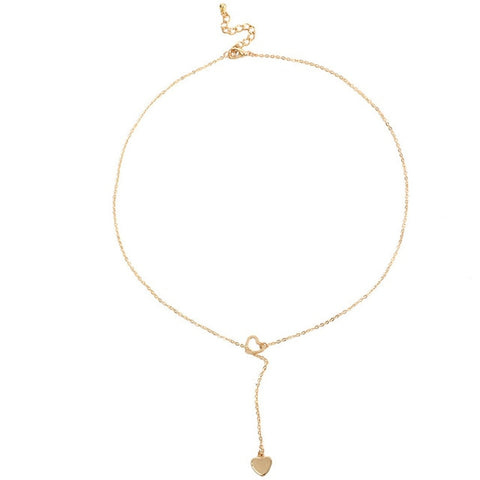 New fashion trendy jewelry copper heart chain link necklace gift for women girl
