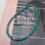 4/6/8mm 20 Colors Polymer Clay Necklace Soft Pottery Choker Necklace Colorful Surfer Beads Collar Handmade Femme Jewelry Gifts