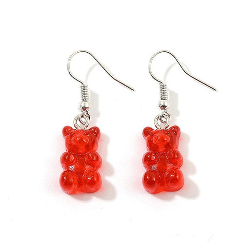 originality statement minimalist dangle earring jelly Polychromatic Bear drop earrings fashion minimalist stud earings for women