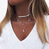ZOSHI Bohemian Multi Layer Long Necklace for Women Imitation Pearl Choker Necklace Collars Statement Necklace Summer Jewelry