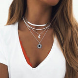ZOSHI Bohemian Multi Layer Long Necklace for Women Imitation Pearl Choker Necklace Collars Statement Necklace Summer Jewelry