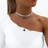 ZOSHI Bohemian Multi Layer Long Necklace for Women Imitation Pearl Choker Necklace Collars Statement Necklace Summer Jewelry