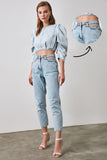 Trendyol Cut Out Detail High Bel Mom Jeans TWOAW21JE0268