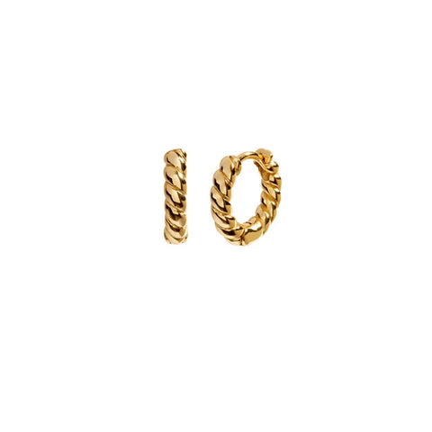 Peri'sBox 17mm Gold Tiny Twisted Hoop Earrings Minimalist  Dainty Chic Huggie Earrings Hoops Gifts  Brass Earrings for Woman