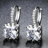 Women's Fashion Earrings Exquisite Square CZ Pendant Earrings 5 Color Zircon Earrings Female Personality Wild Jewelry