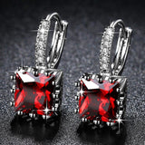 Women's Fashion Earrings Exquisite Square CZ Pendant Earrings 5 Color Zircon Earrings Female Personality Wild Jewelry