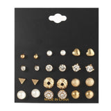 12 Pair/Pack AAA CZ Shiny Wedding Stud Earrings Set for Women Men Crystal Jewelry Accessories Earing Oorbellen Free Shipping
