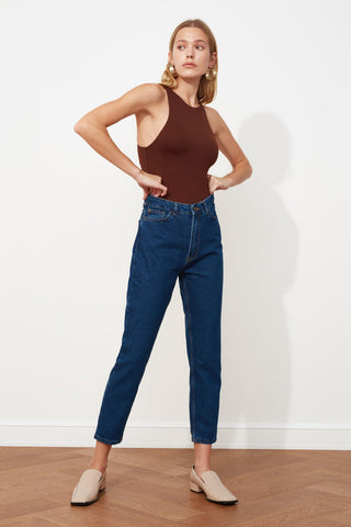 Trendyol Indigo High Bel Mom Jeans TWOAW20JE0129