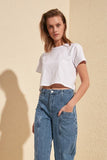 Trendyol Women t-shirts crop top ladies short tshirt solid female tee женские футболки с короткими mujer camisetas TWOSS20TS0135