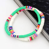 Women Bracelets Fashion Combination Color Polymer Clay Wrist Jewelry Boho Bracelet Gift for Best Friend Couple Bracelet