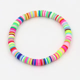 Women Bracelets Fashion Combination Color Polymer Clay Wrist Jewelry Boho Bracelet Gift for Best Friend Couple Bracelet