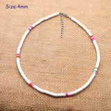 4/6/8mm 20 Colors Polymer Clay Necklace Soft Pottery Choker Necklace Colorful Surfer Beads Collar Handmade Femme Jewelry Gifts