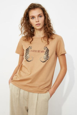 Trendyol Printed Basic Knitted T-Shirt TWOSS21TS0926