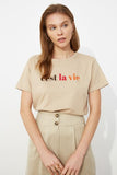 Trendyol Printed Semi-fitted Knitted T-Shirt TWOSS21TS0534
