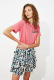 Trendyol Printed Semi-fitted Knitted T-Shirt TWOSS21TS0534