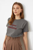 Trendyol Printed Semi-fitted Knitted T-Shirt TWOSS21TS0534