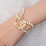 Punk 2021 Gold Color Charm Chain Bracelets For Women Pearl Coin Butterfly Alloy Bangle Bracelets Fashion Bohemian Jewelry Gift