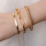 Punk 2021 Gold Color Charm Chain Bracelets For Women Pearl Coin Butterfly Alloy Bangle Bracelets Fashion Bohemian Jewelry Gift