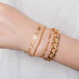 Punk 2021 Gold Color Charm Chain Bracelets For Women Pearl Coin Butterfly Alloy Bangle Bracelets Fashion Bohemian Jewelry Gift