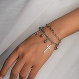 Punk 2021 Gold Color Charm Chain Bracelets For Women Pearl Coin Butterfly Alloy Bangle Bracelets Fashion Bohemian Jewelry Gift