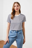 Trendyol Striped Basic Knitted T-Shirt TWOSS21TS0904