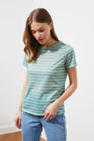 Trendyol Striped Basic Knitted T-Shirt TWOSS21TS0904