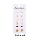 12 Pair/Pack AAA CZ Shiny Wedding Stud Earrings Set for Women Men Crystal Jewelry Accessories Earing Oorbellen Free Shipping