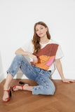 Trendyol Printed Boyfriend Knitted T-Shirt TWOSS21TS1203